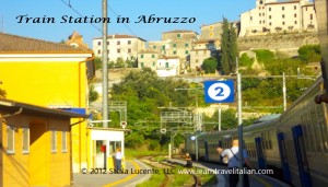 Taking the train in the Abruzzo region, Italy.