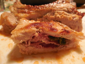 Pork chops with Italian ham and cheese