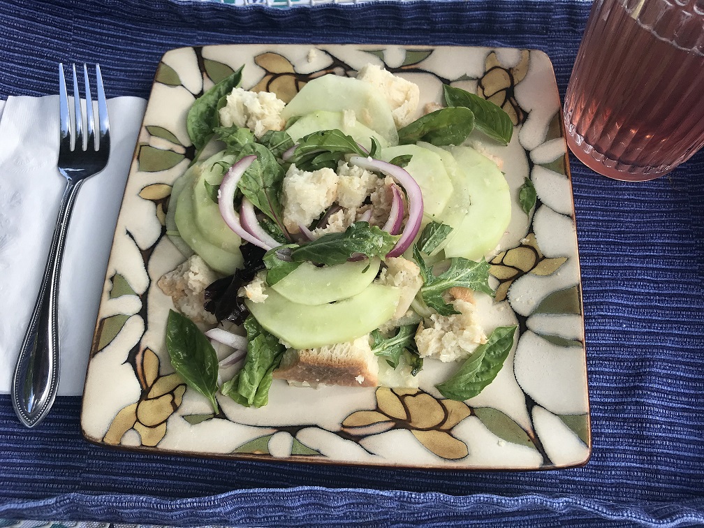 Capresi and Panzanella Salads with Tomatoes and Cucumbers from Your